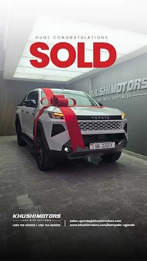 Proud car buyer in Kampala Uganda showroom