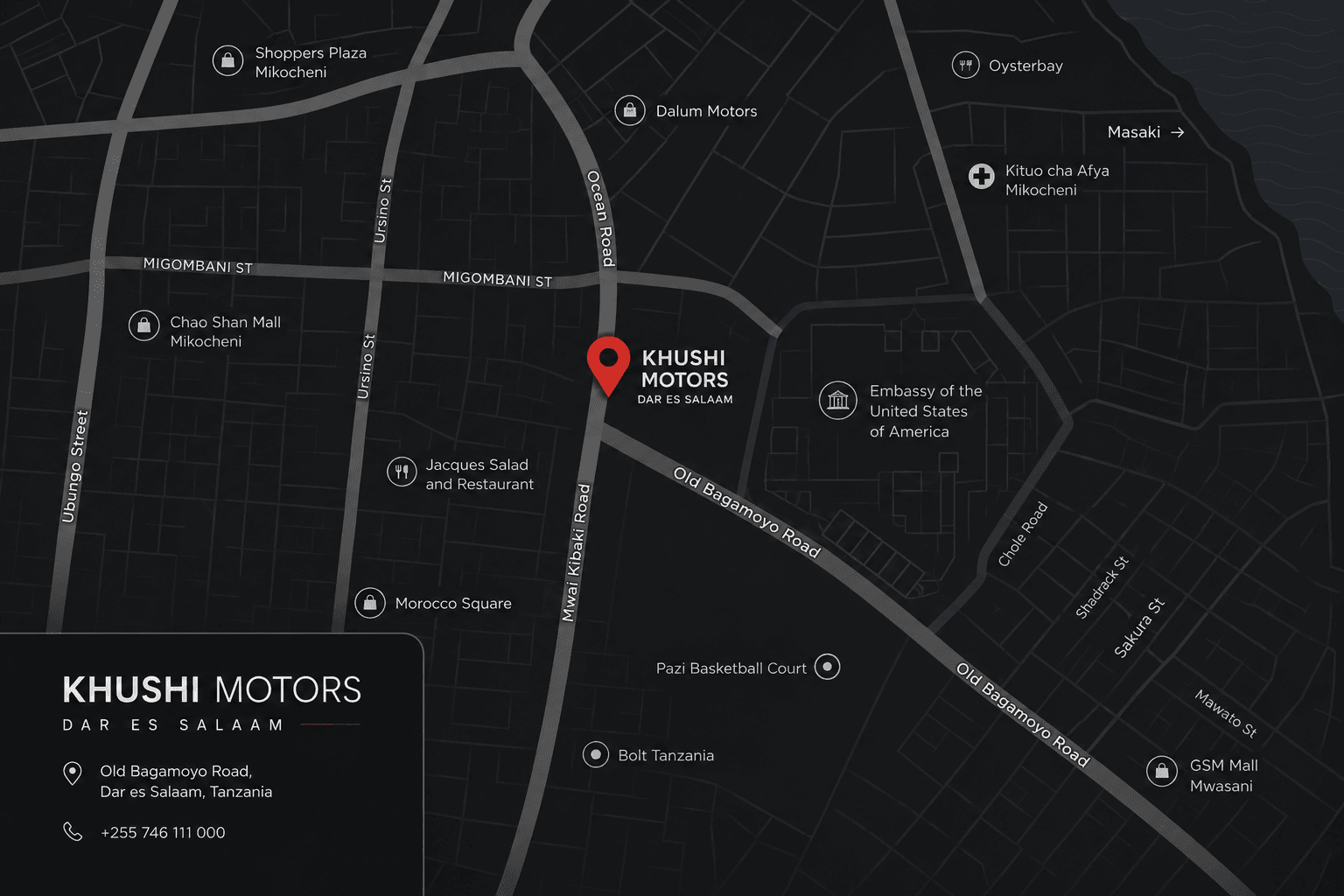 Car Bazar Dar es Salaam 2026 — venue location map